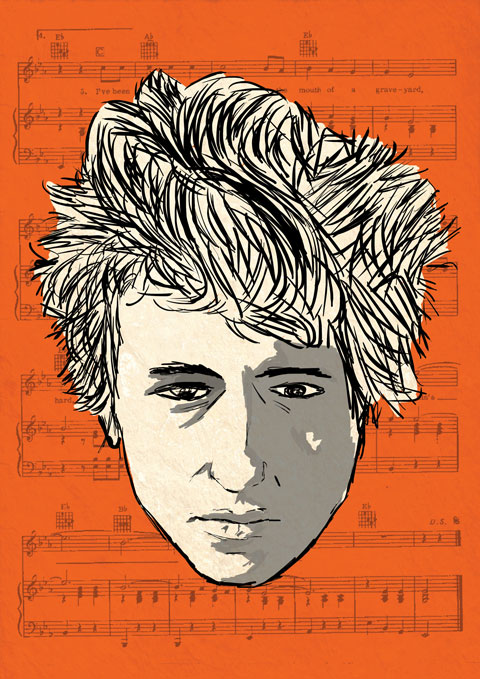 Bob Dylan illustration by Tom Colmans